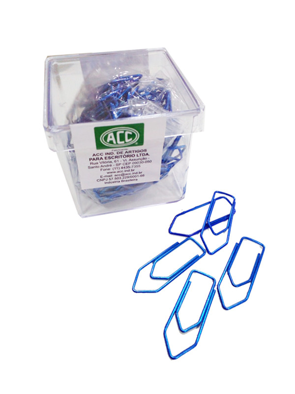 Clip Acc 2/0 C/Plast.100 Unid-Azul