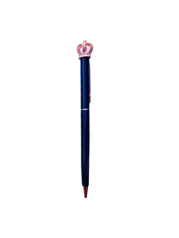 Boligrafo C/ Dije Corona Negro