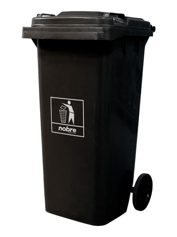 Basurero Nobre con ruedas de 120Lts Negro 58248