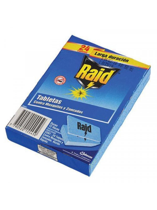 Pastilla Raid Matamosquitos - 24 tabletas