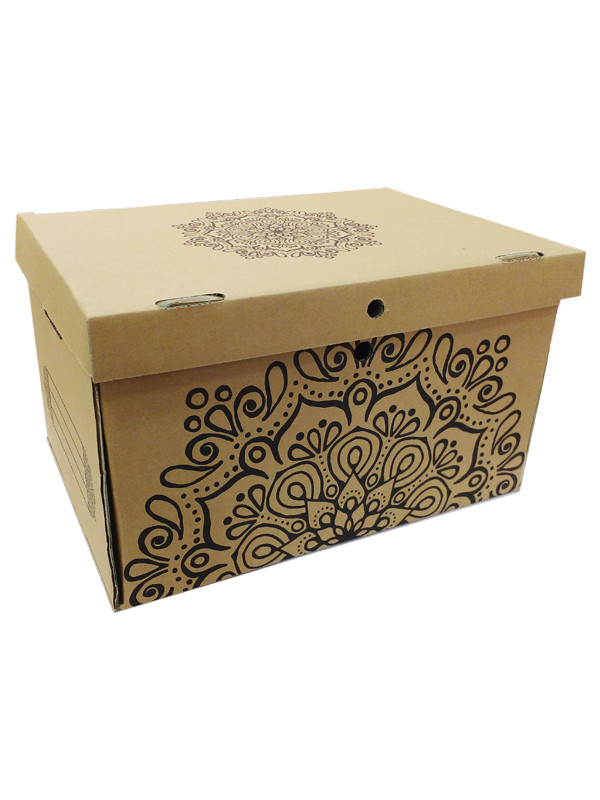 Caja De Carton Con Tapa Mandala