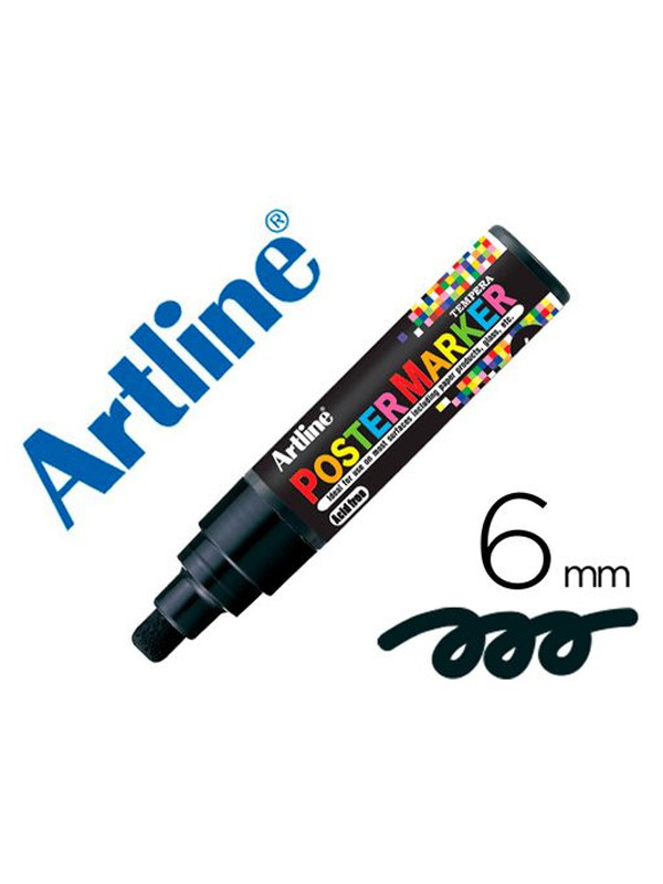 Marcador Artline Poster Marker Negro 6mm Epp-6