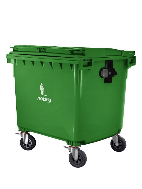 Contenedor de basura Nobre 1100 litros Verde con ruedas 41363