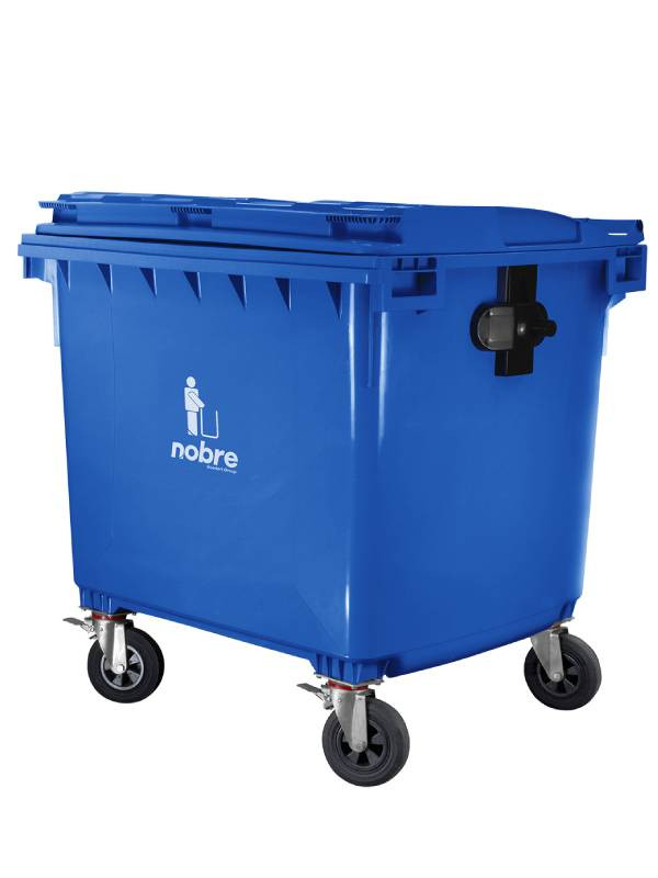 Contenedor de basura Nobre 1100 litros Azul con ruedas 41364