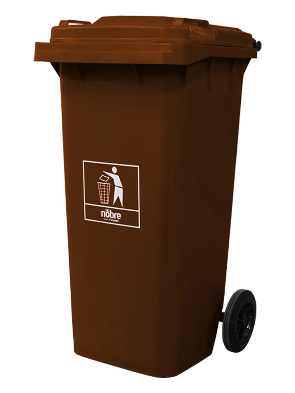 Basurero Nobre con ruedas de 120Lts Marron 41373