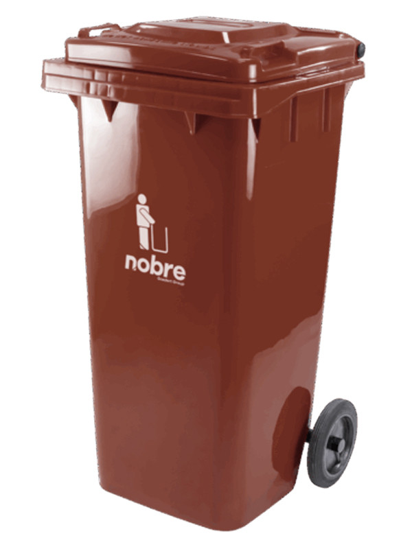 Basurero Nobre con ruedas de 120Lts Marron 41373