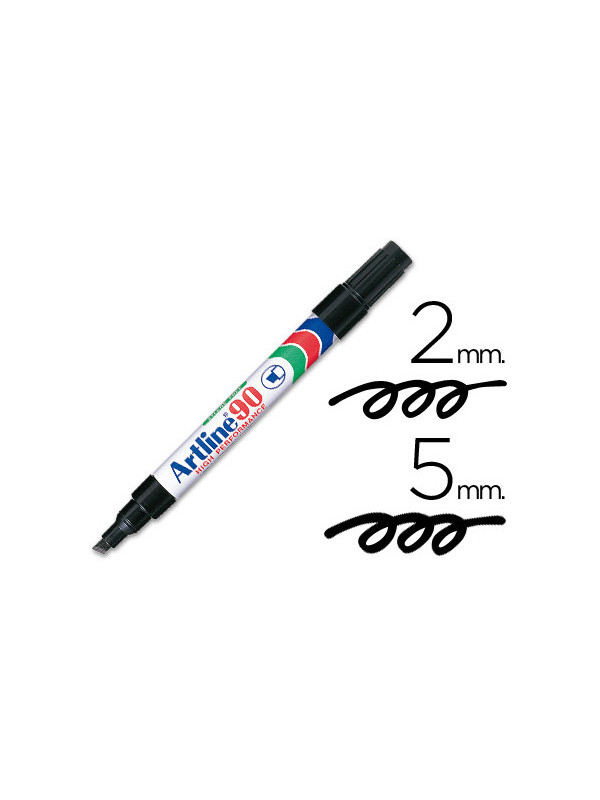 Rotulador Artline Marcador Permanente 100 Negro -Punta Biselada