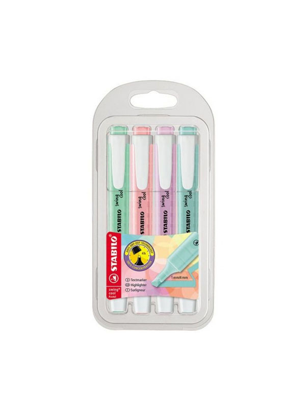 Resaltador Stabilo Swing Cool Pastel x 4