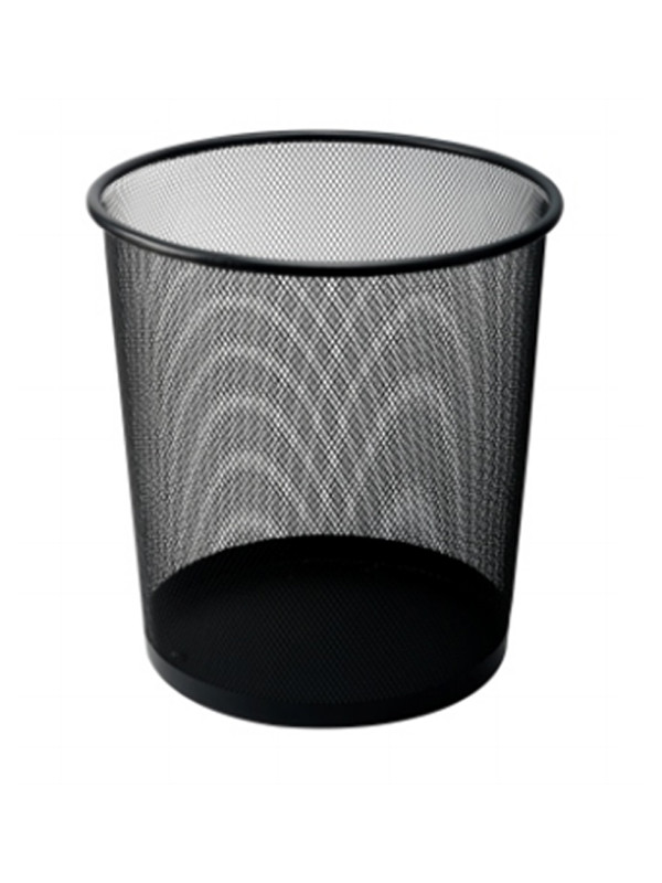 Basurero Metal Rejilla Grande - Negro