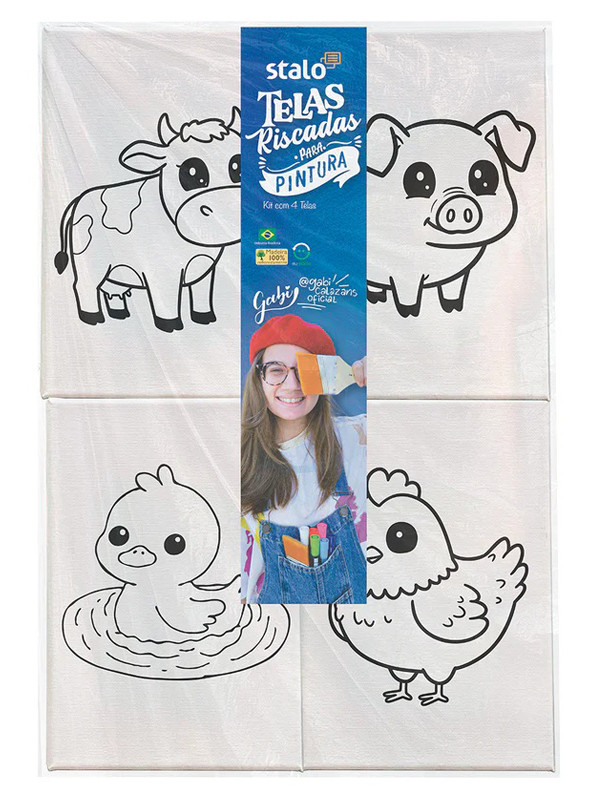 Lienzo de Tela Stalo por 4 Diseños Granja para Pintar