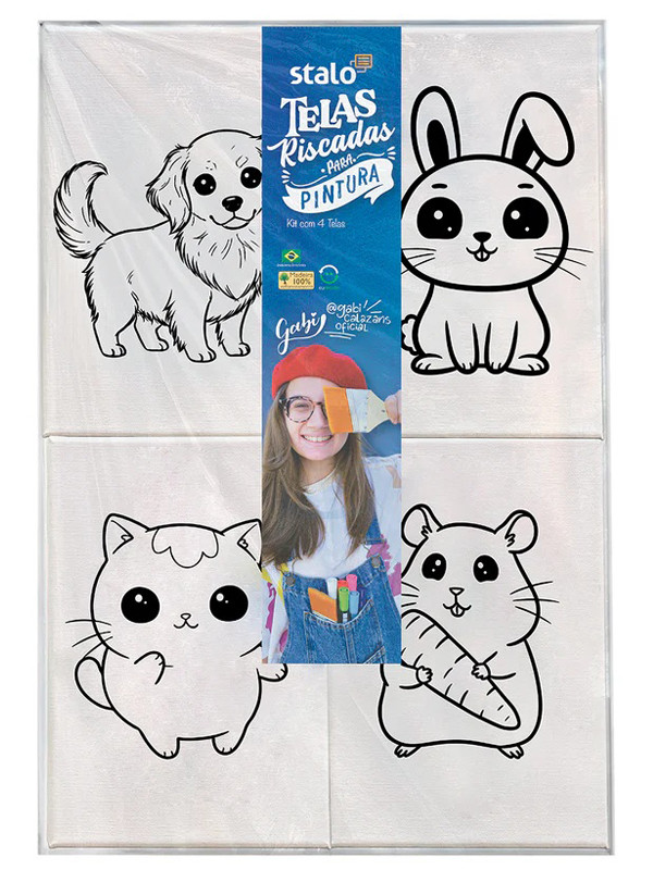 Lienzo de Tela para Pintar Stalo - 4 Diseños Mascotas / Ref5158