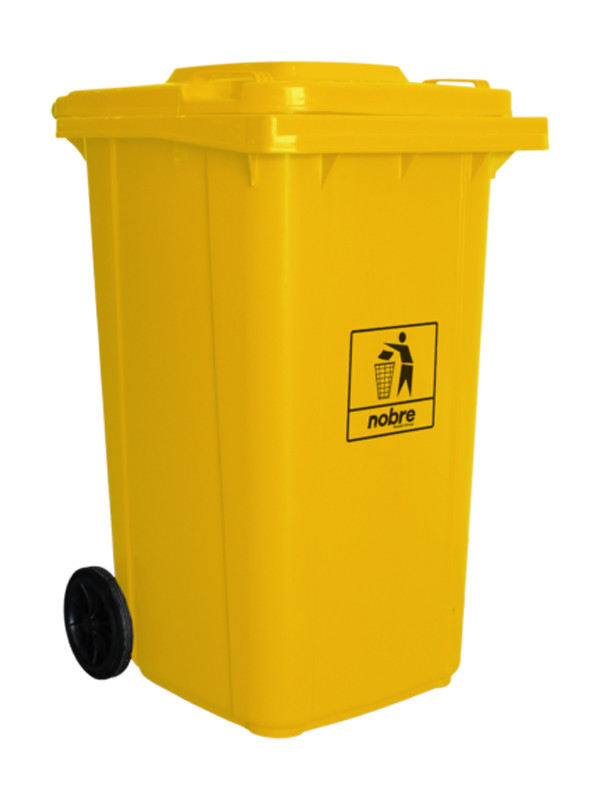 Basurero Nobre con ruedas de 240 Lts Amarillo 55479