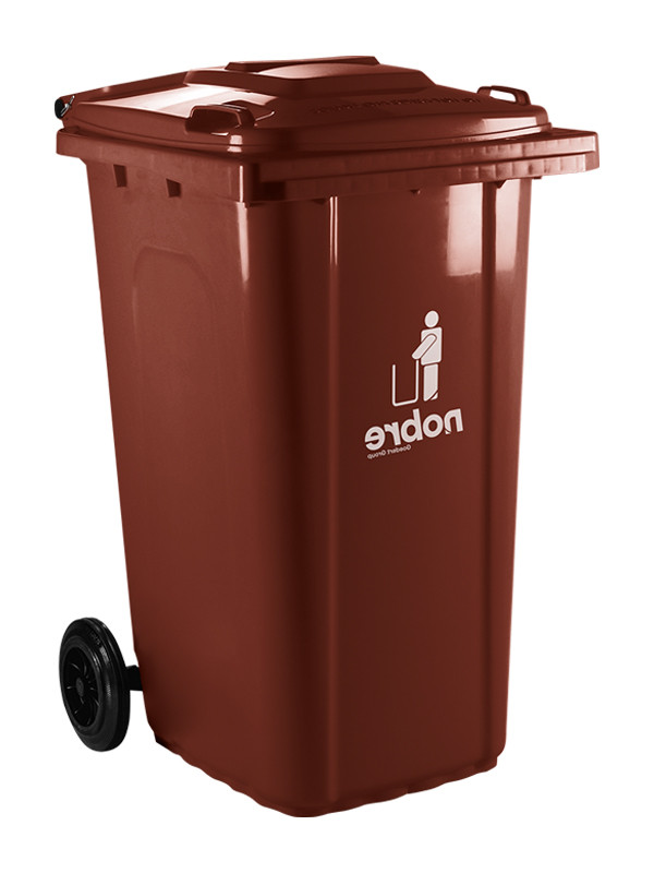 Basurero Nobre con ruedas de 240 Lts Marron 55552