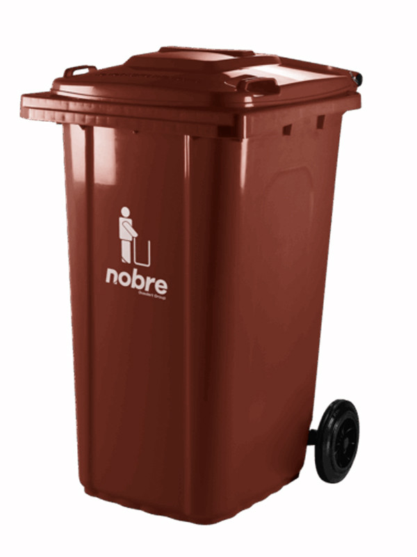 Basurero Nobre con ruedas de 240 Lts Marron 55552