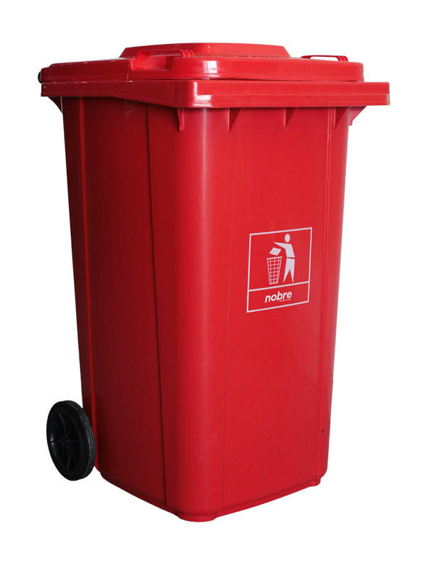 Basurero Nobre con ruedas de 240 Lts Rojo 55553