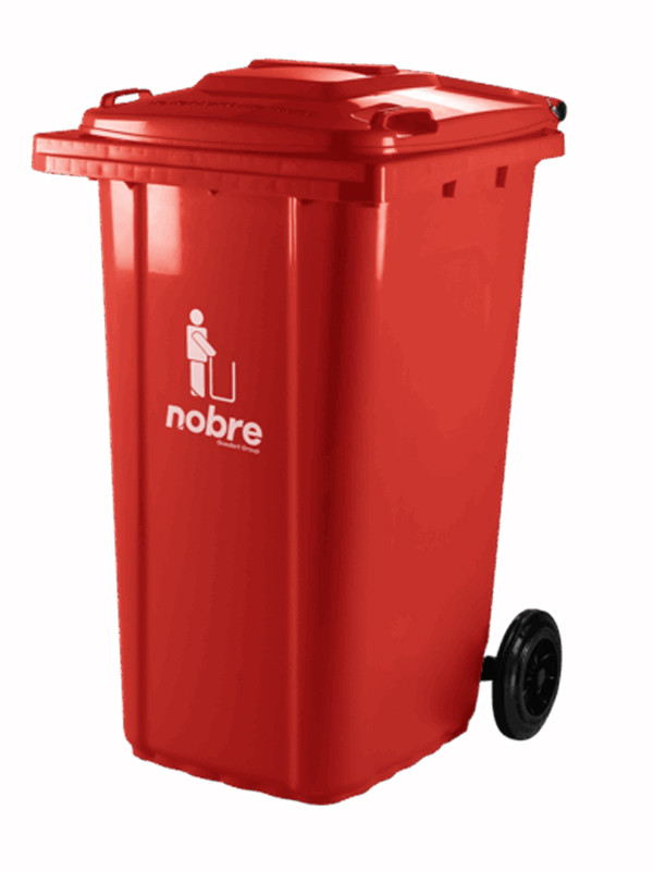 Basurero Nobre con ruedas de 240 Lts Rojo 55553