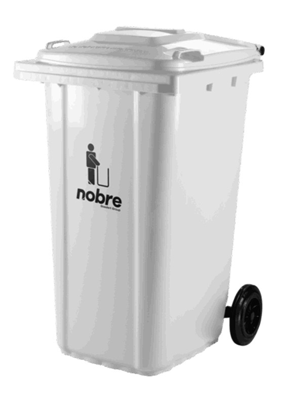 Basurero Nobre con ruedas de 240 Lts Blanco 56569