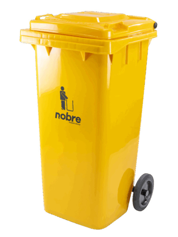 Basurero Nobre con ruedas de 120Lts Amarillo 58247