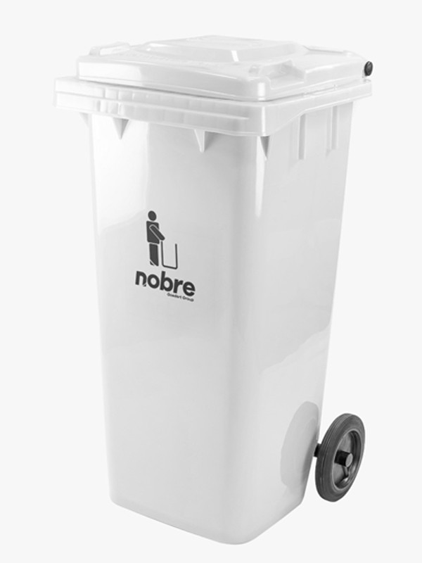 Basurero Nobre con ruedas de 120Lts Blanco 58296