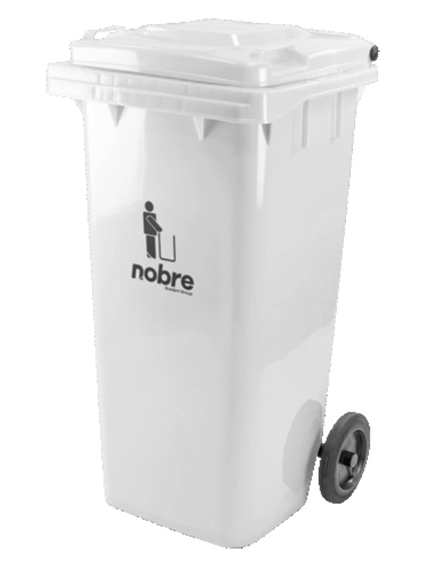 Basurero Nobre con ruedas de 120Lts Blanco 58296