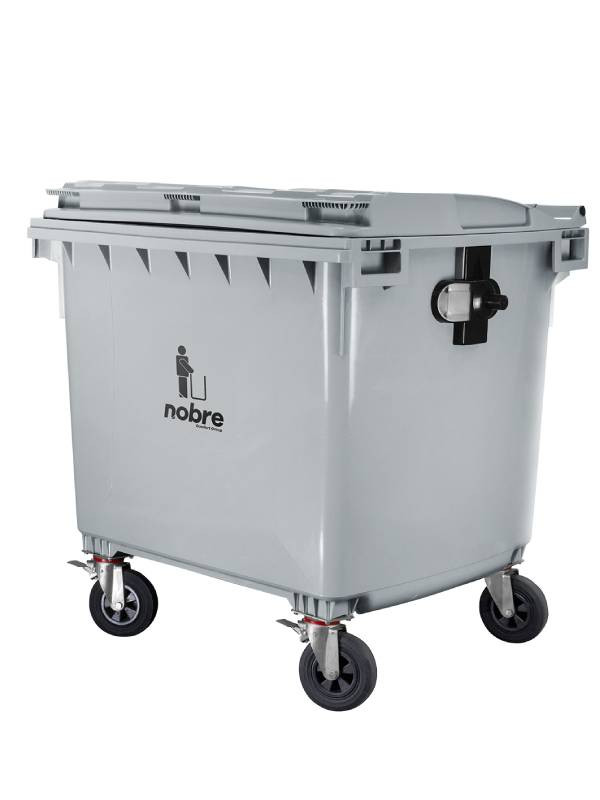 Contenedor de basura Nobre 1100 litros Gris con ruedas 58415