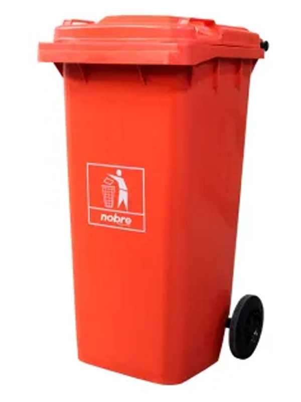 Basurero Nobre con ruedas de 120Lts Rojo 59497