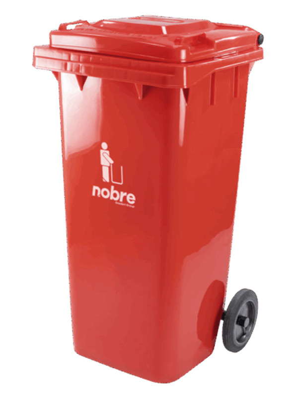 Basurero Nobre con ruedas de 120Lts Rojo 59497