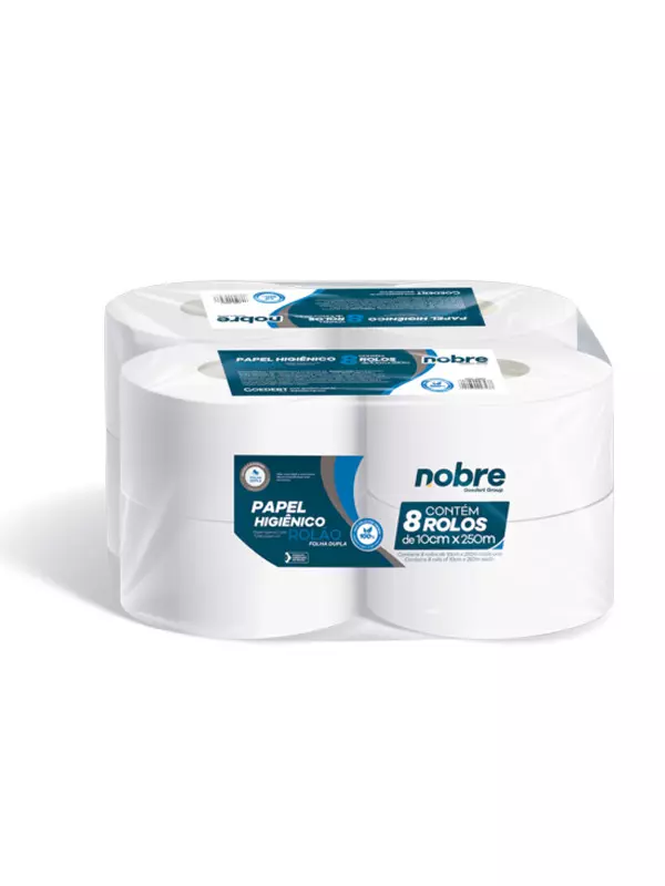 Papel Higienico 250Mts Nobre Doble Hoja x 8 Cod.60824 Celulosa