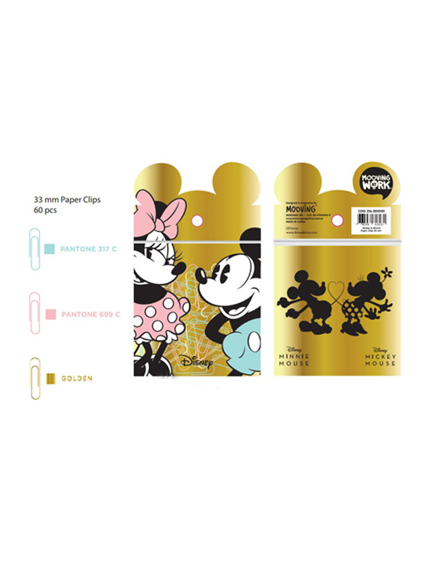 Clips Mooving 33 mm - 60 unid. Mickey&Minnie cod:2010101