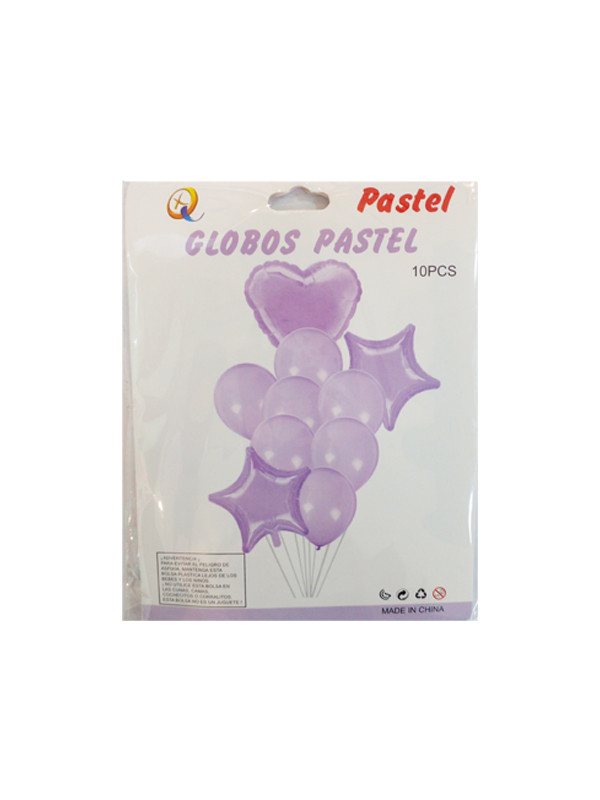 Globo 10pcs Lila Pastel Ref:QQ-10