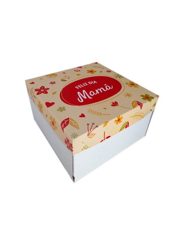 Caja Blanca 15X25 Estampa Feliz Día Mamá Ref:996503