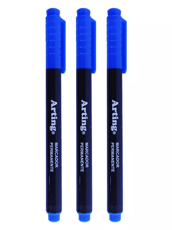Marcador Arting Perm. Fino Azul x 3