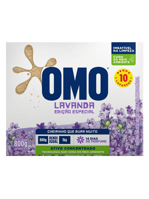 Jabon En Polvo Omo Lavanda de 800gr