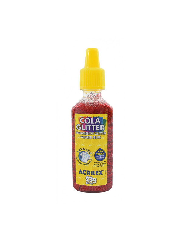 Cola Glitter Acrilex 23gr - rojo
