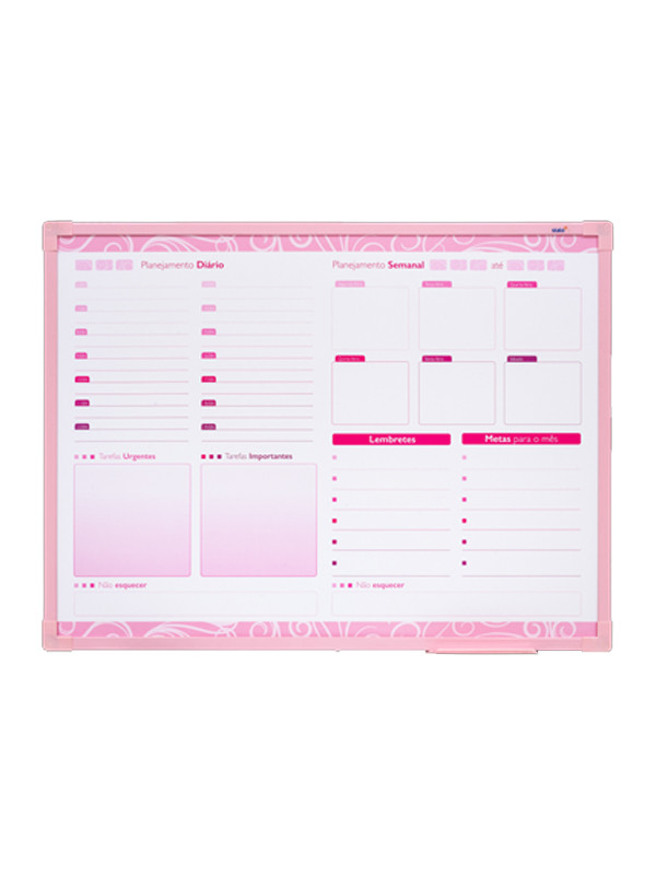 Pizarra Planner Stalo Rosa 80 X 60cm Arabescos ref:80691