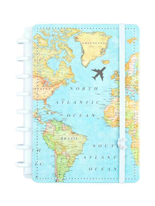 Cuaderno CI by Gocase MAPA MUNDI azul  - Grande