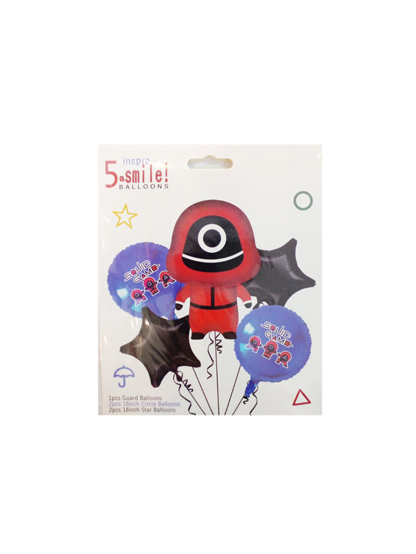 Globo 5pcs Squid Game Azul Ref:204