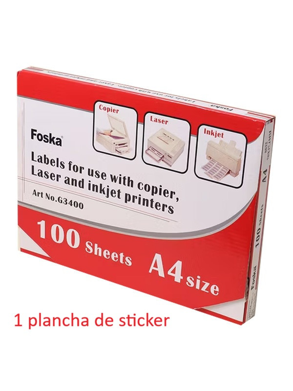 Etiqueta Foska en plancha A4 Sticker unidad