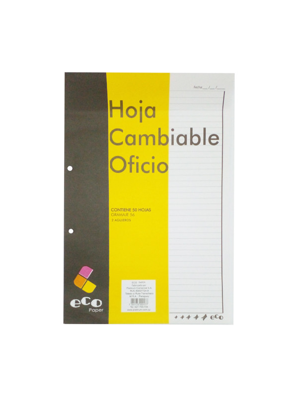 Hojas Cambiables Paq 50 Unid. 1 raya