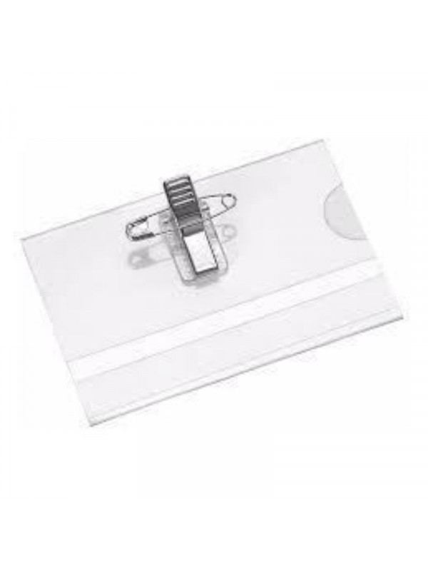 Porta nombre Horizontal 87 x 53 mm Basy con Prendedor