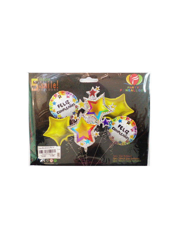 Globo 5Pcs Estrellas Ref:147