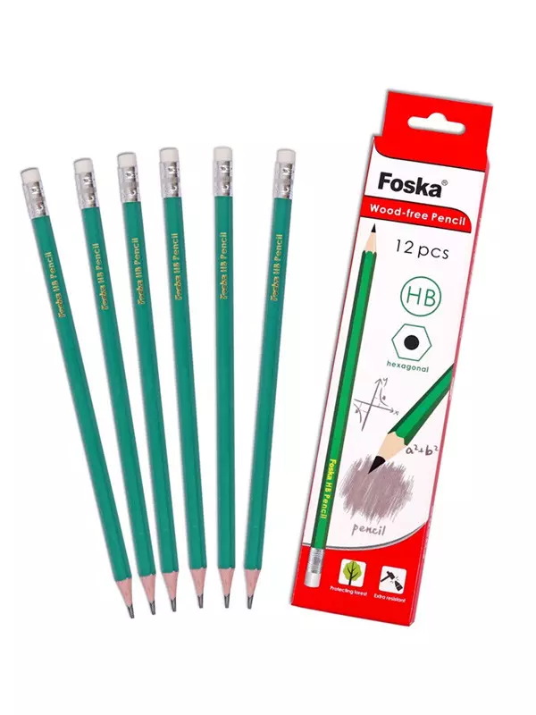 Lapiz de papel Foska c/ borrador Caja x 12 lapiz