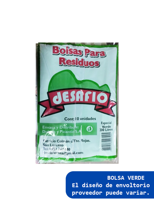 Bolsa P/ Res. 200 Lts Verde Reforzada