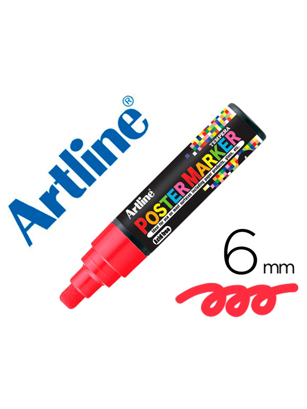 Marcador Artline Poster Marker Rojo 6mm Epp-6