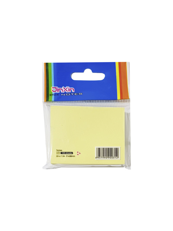Nota Adhesiva JinXin Amarillo 38x51 de 100 hjs.