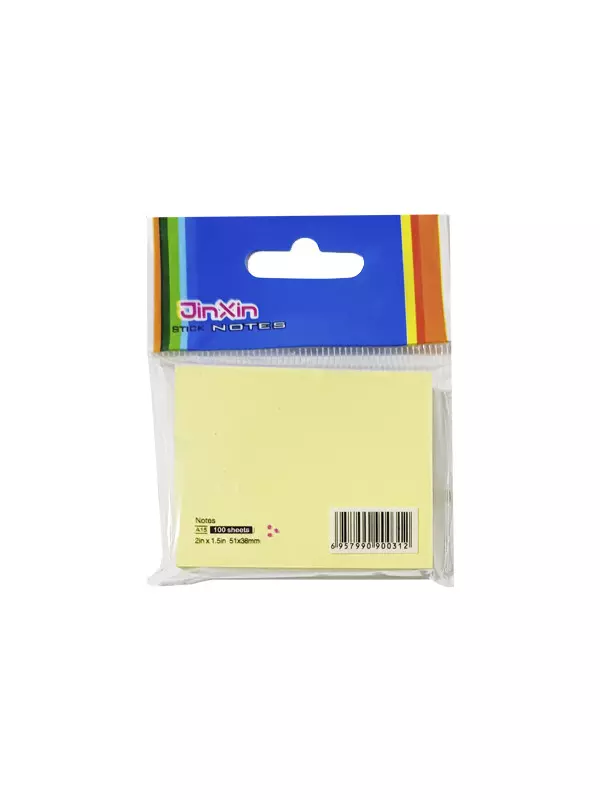 Nota Adhesiva JinXin Amarillo 38x51 de 100 hjs.